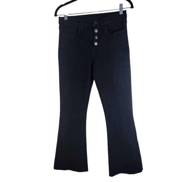 Cotton Citizen Black Cropped Flare Leg Jeans Size 24 Cotton Citizen Flare Jeans - Picture 1 of 9